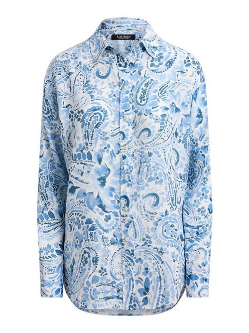 camicia donna fantasia bandana azzurro Ralph Lauren | 200P08926001